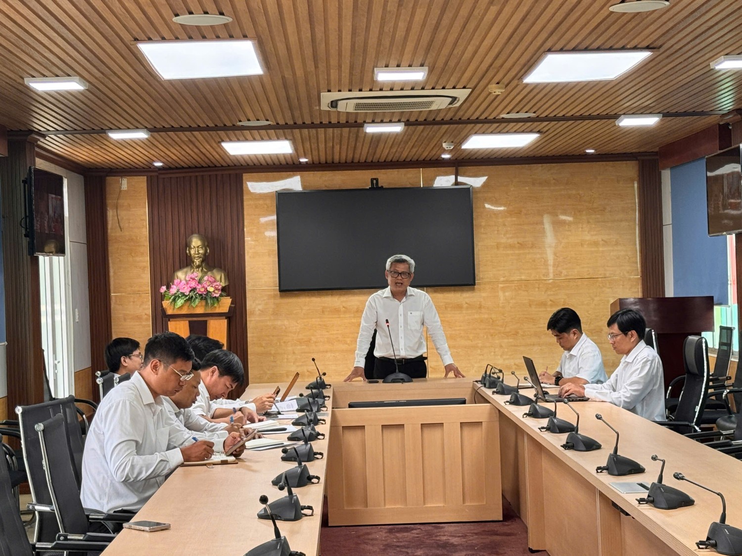 Giám đốc Sở Khoa học và công nghệ Đồng Nai Tạ Quang Trường phát biểu tại buổi làm việc